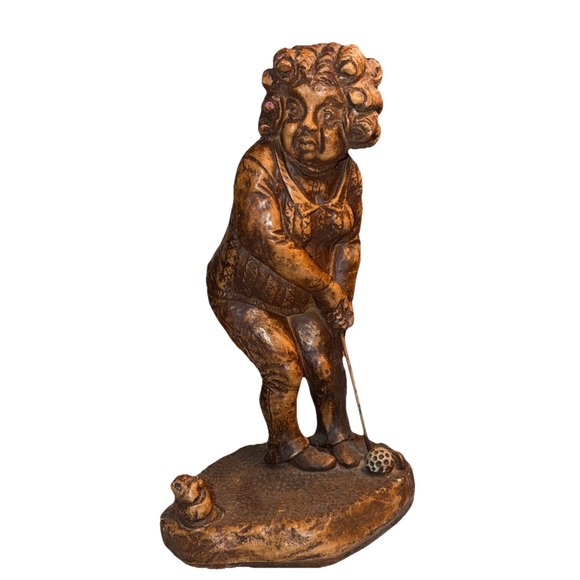 Accessories - VINTAGE Old Lady COMICAL GOLF STATUE
